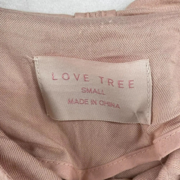 Love Tree Jacket Women's Sz Small Pink Snap Front Chest Pocket Hooded Drawstring - Picture 11 of 12